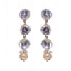 Pearl & White Sapphire Polkies Necklace Set In .925 Sterling Silver SN-1050