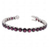 Red Garnet Gemstone Studded 925 Sterling Silver Tennis Bracelet Sb1051