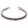 Red Garnet Gemstone Studded 925 Sterling Silver Tennis Bracelet Sb1051