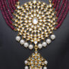 Pearl, Ruby & White Sapphire Polki Gemstone Necklace In .925 Solid Silver SN-1051