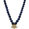 Blue Sapphire & White Sapphire Gemstone Studded Necklace In .925 Silver SN-1052