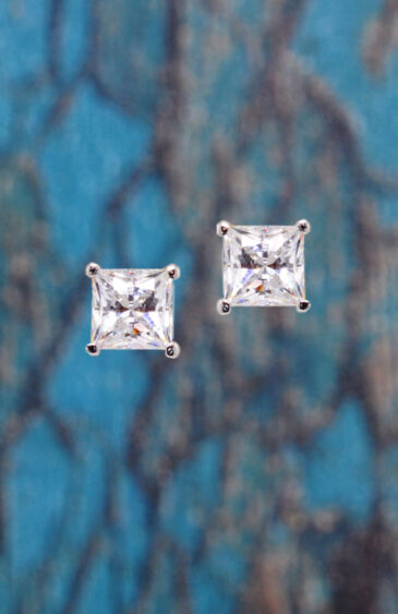 Vvs1 Moissanite Gemstone Studded 925 Sterling Silver Earrings Se011052