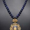 Blue Sapphire & White Sapphire Gemstone Studded Necklace In .925 Silver SN-1052