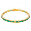 Emerald Gemstone Studded 925 Sterling Solid Silver Bracelet Sb1053