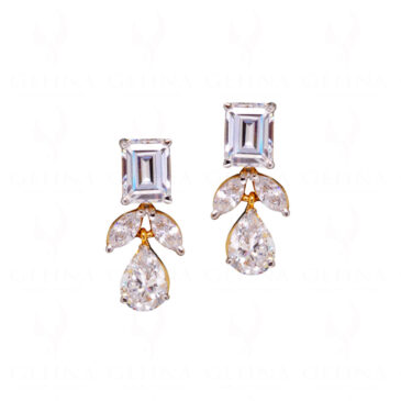 Vvs1 Moissanite Studded 925 Sterling Silver Dangle Earrings Se011053