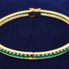 Emerald Gemstone Studded 925 Sterling Solid Silver Bracelet Sb1053