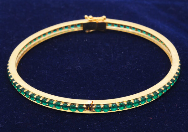 Emerald Gemstone Studded 925 Sterling Solid Silver Bracelet Sb1053