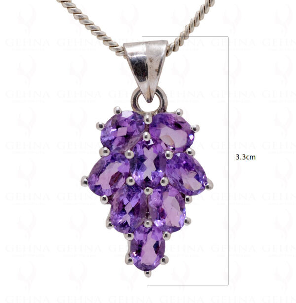 Amethyst Oval Shape Gemstone 925 Silver Pendant SP02-1053