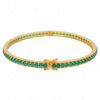 Emerald Gemstone Studded 925 Sterling Solid Silver Bracelet Sb1053