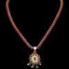 Pearl, Ruby, Emerald & Topaz Gemstone Necklace & Earring Set .925 Silver SN-1053