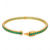 Emerald Gemstone Studded 925 Sterling Solid Silver Bracelet Sb1053