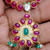Pearl, Ruby, Emerald & Topaz Gemstone Necklace & Earring Set .925 Silver SN-1053