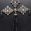 Black Spinel & White Sapphire Gemstone Necklace In .925 Silver SN-1054