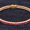 Ruby Gemstone Studded 925 Sterling Solid Silver Bracelet Sb1054