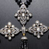 Black Spinel & White Sapphire Gemstone Necklace In .925 Silver SN-1054
