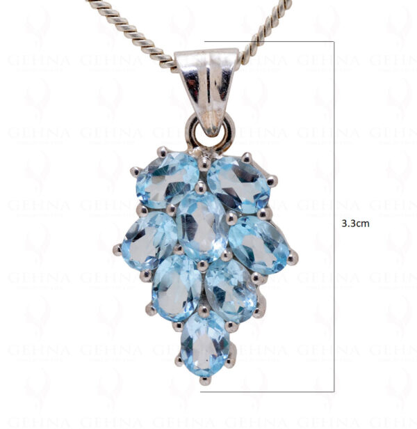 Aquamarine Oval Shape Gemstone 925 Silver Pendant SP02-1054