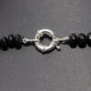 Black Spinel & White Sapphire Gemstone Necklace In .925 Silver SN-1054