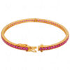 Ruby Gemstone Studded 925 Sterling Solid Silver Bracelet Sb1054