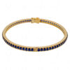 Blue Sapphire Gemstone Studded 925 Sterling Solid Silver Bracelet Sb1055