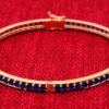 Blue Sapphire Gemstone Studded 925 Sterling Solid Silver Bracelet Sb1055