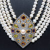 Pearl, & Multi-Gemstone Necklace In .925 Silver SN-1055
