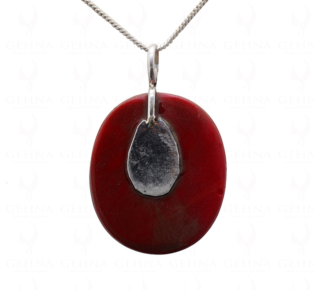 Red Jasper & Labradorite Gemstone Studded 925 Sterling Silver Pendant Sp031055