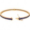 Blue Sapphire Gemstone Studded 925 Sterling Solid Silver Bracelet Sb1055