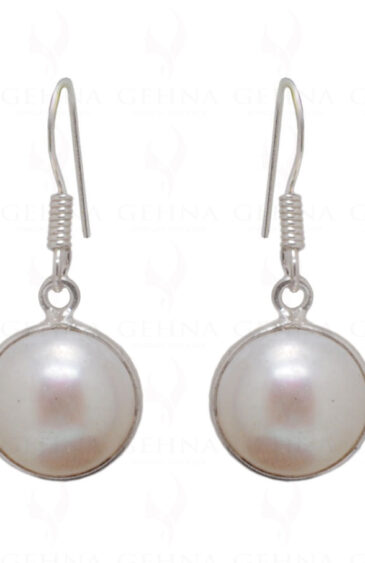 Mother Of Pearl Studded 925 Sterling Silver Bezel Earrings SE04-1056