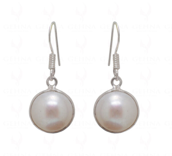 Mother Of Pearl Studded 925 Sterling Silver Bezel Earrings SE04-1056