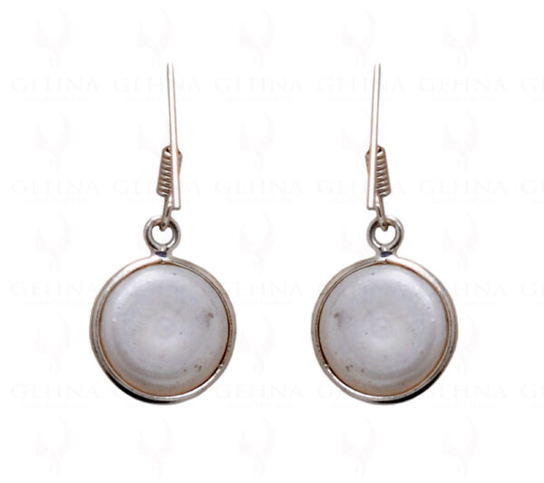 Mother Of Pearl Studded 925 Sterling Silver Bezel Earrings SE04-1056