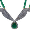 Emerald & White Sapphire Gemstone Necklace In .925 Silver SN-1056