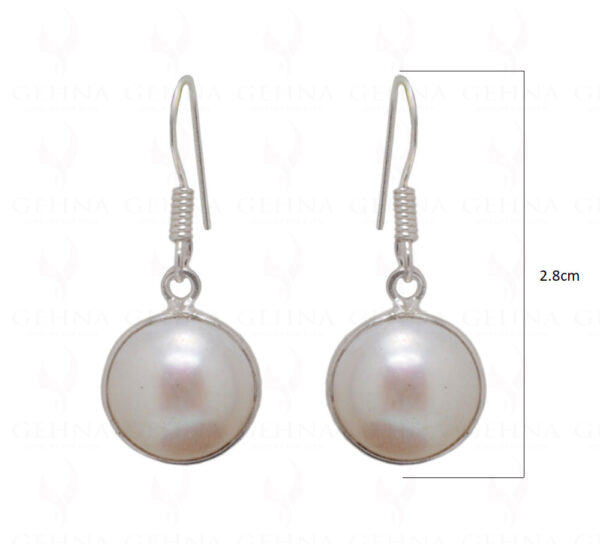 Mother Of Pearl Studded 925 Sterling Silver Bezel Earrings SE04-1056