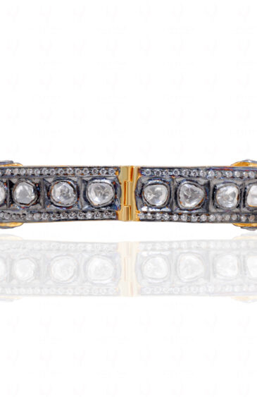 Modern Jewelry – Sapphire Studded 925 Solid Silver Bangle Bracelet Sb1057