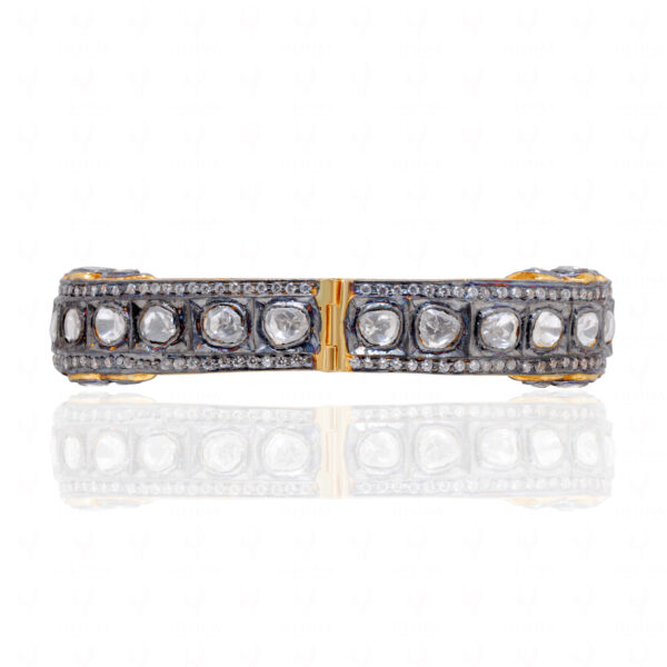 Modern Jewelry - Sapphire Studded 925 Solid Silver Bangle Bracelet Sb1057