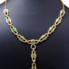 Emerald & White Topaz Gemstone Earring & Necklace Set In .925 Silver SN-1057