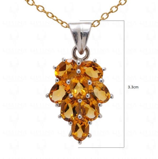 Citrine Oval Shape Gemstone 925 Silver Pendant SP02-1057