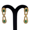 Emerald & White Topaz Gemstone Earring & Necklace Set In .925 Silver SN-1057