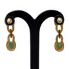 Emerald & White Topaz Gemstone Earring & Necklace Set In .925 Silver SN-1057