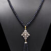 Blue & White Sapphire Gemstone Studded Necklace In .925 Silver SN-1058