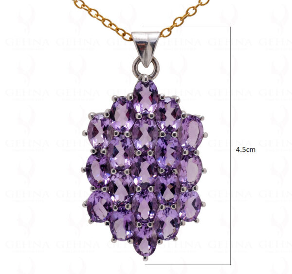 Amethyst Oval Shape Gemstone 925 Silver Pendant SP02-1060