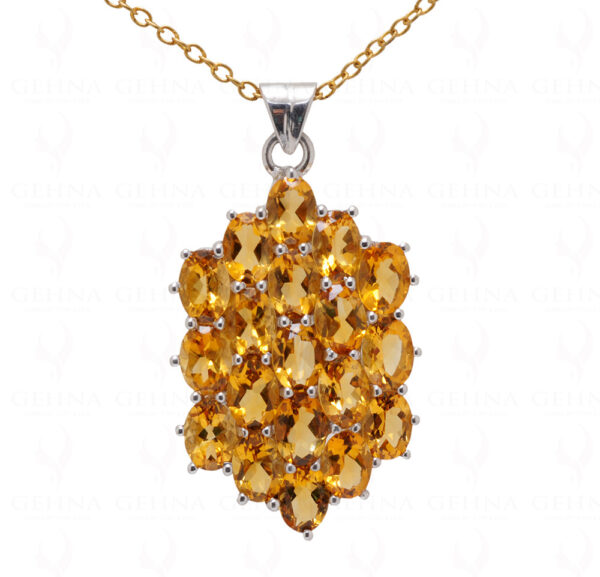 Citrine Oval Shape Gemstone 925 Silver Pendant SP02-1061