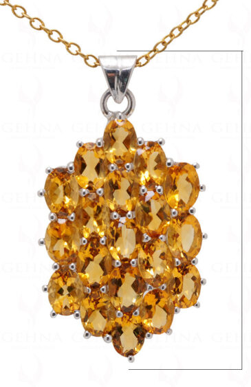 Citrine Oval Shape Gemstone 925 Silver Pendant SP02-1061