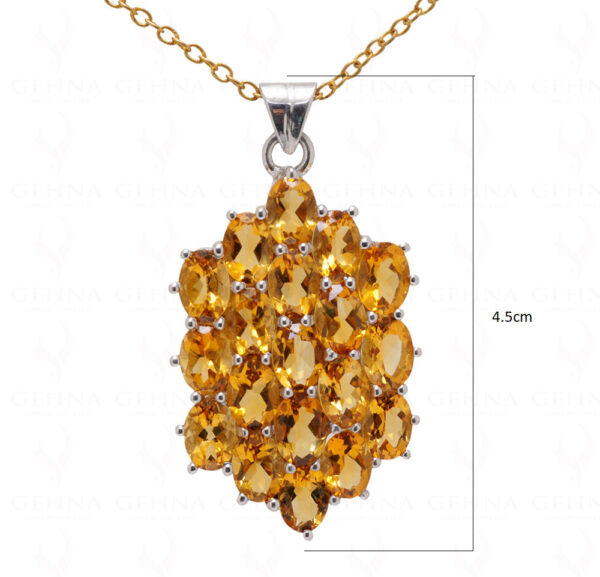 Citrine Oval Shape Gemstone 925 Silver Pendant SP02-1061