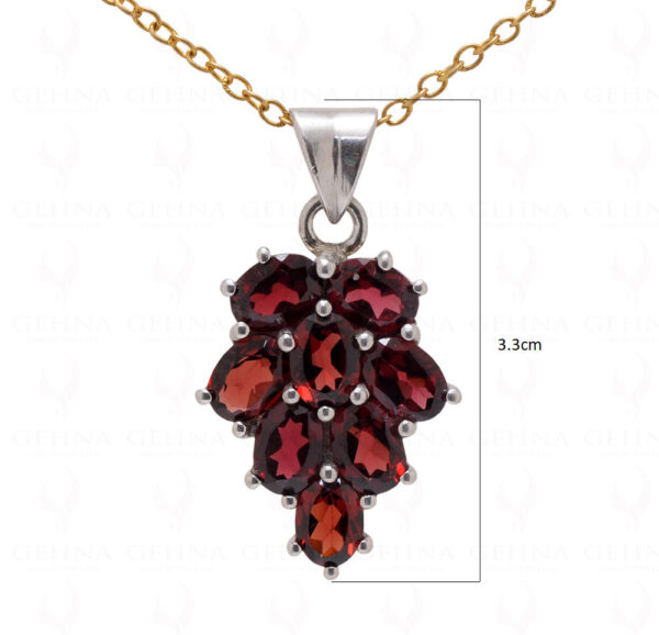 Red Garnet Oval Shape Gemstone 925 Silver Pendant SP02-1062