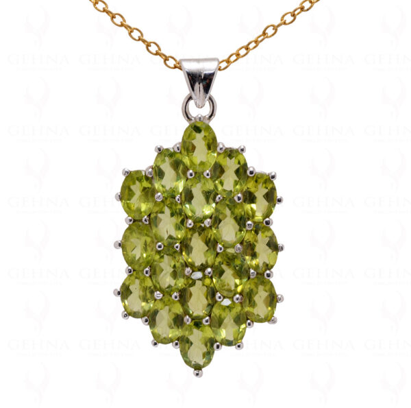 Peridot Oval Shape Gemstone 925 Silver Pendant SP02-1063