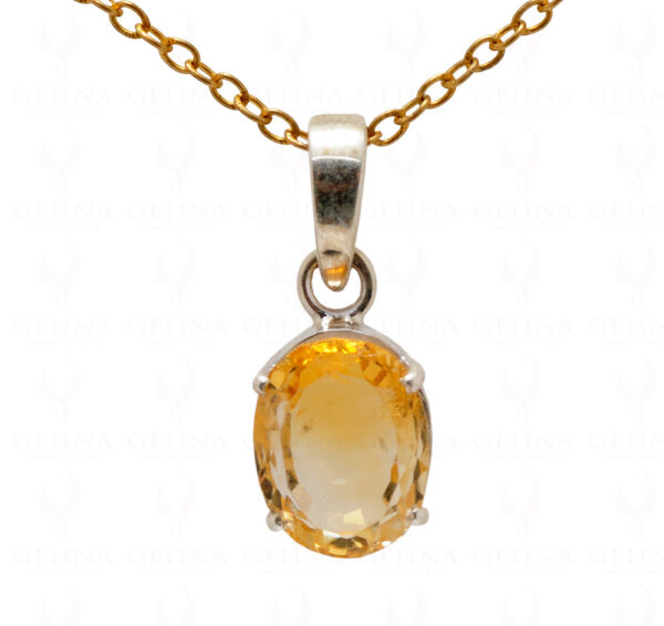 Citrine Oval Shape Gemstone 925 Silver Pendant SP02-1065