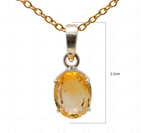 Citrine Oval Shape Gemstone 925 Silver Pendant SP02-1065