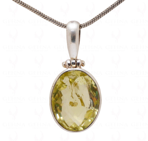 Lemon Topaz Oval Shape Gemstone 925 Silver Pendant SP02-1066