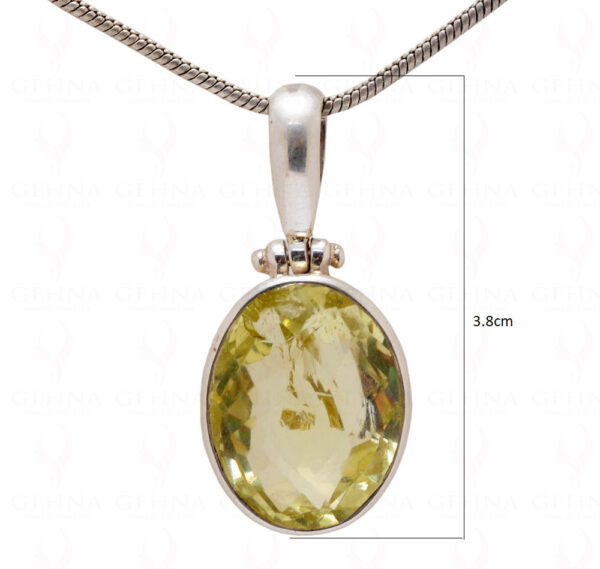 Lemon Topaz Oval Shape Gemstone 925 Silver Pendant SP02-1066