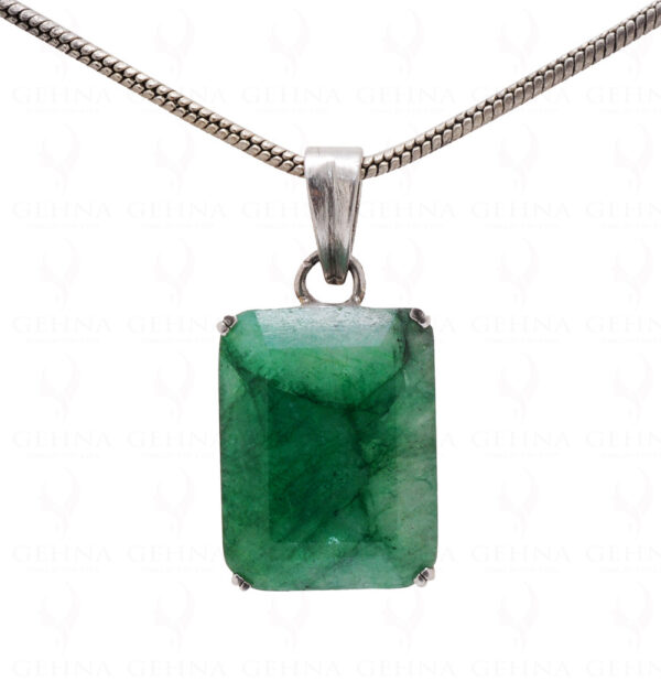 Sakota Mines Emerald Gemstone 925 Silver Pendant SP02-1067